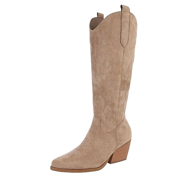 Ital-Design Elegante Cowboy-Stiefel mit Verzierungen für Damen Westernstief günstig online kaufen