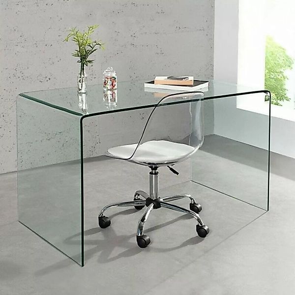 Schreibtisch MAYFAIR Glas transparent 120cm günstig online kaufen