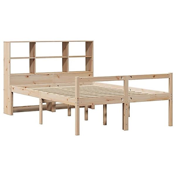 vidaXL Bett Massivholzbett mit Regal ohne Matratze 140x190 cm Kiefernholz günstig online kaufen