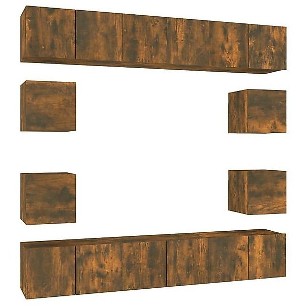 furnicato TV-Schrank 10-tlg. TV-Schrank-Set Räuchereiche Holzwerkstoff (1-S günstig online kaufen