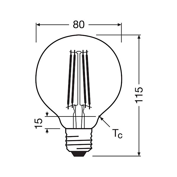 OSRAM LED-Leuchtmittel Globe G80 E27 2,2W Filament 2.700K günstig online kaufen