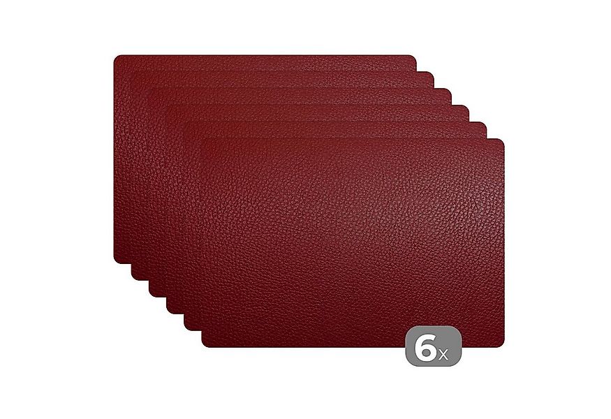 MuchoWow Platzset Leder - Lederoptik/print - Rot - Leicht, (6-St), Platzset günstig online kaufen