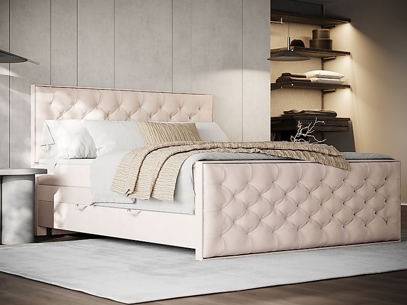 FORTE Boxspringbett "Lanciano Max inkl. zwei Bettkästen und Kaltschaum Topp günstig online kaufen