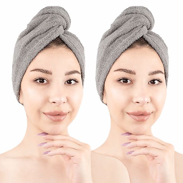 HAMMETEX Turban-Handtuch "2er Set Haarturban Damen, 100% Baumwolle, Flausch günstig online kaufen