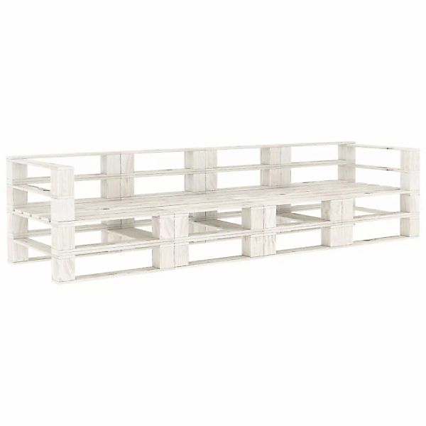 Garten-palettensofa Weiß 4-sitzer Holz günstig online kaufen