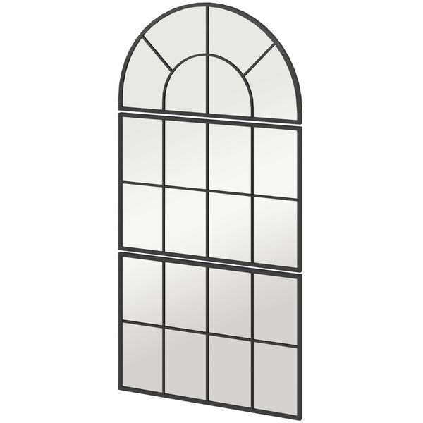 HOMCOM Wandspiegel mit Metallrahmen, dekorative Fensterspiegel günstig online kaufen