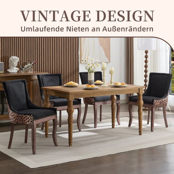 SeedWave Esszimmerstuhl 2er-Set Küchenstuhl Chenillebezug, Holzfüße günstig online kaufen