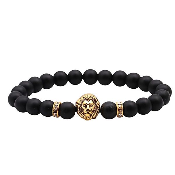 KARMA Perlenarmband Armband Löwe Schwarz Gold günstig online kaufen