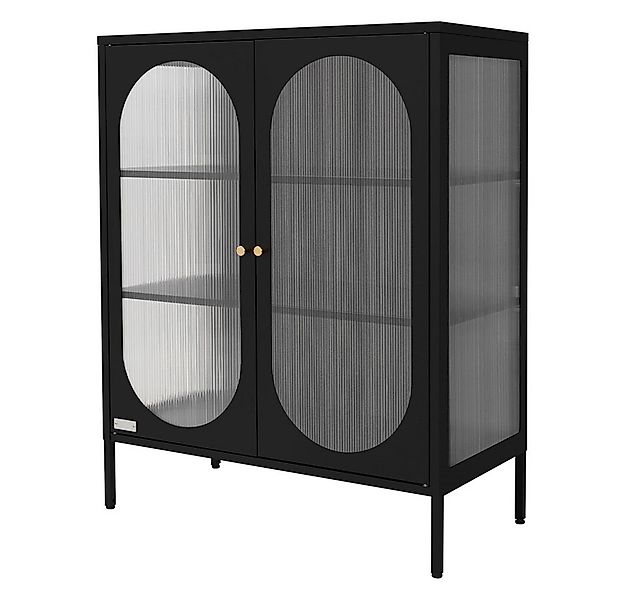 ML-DESIGN Vitrine Buffet Küchenschrank Vitrinenschrank Stahl Standvitrine m günstig online kaufen