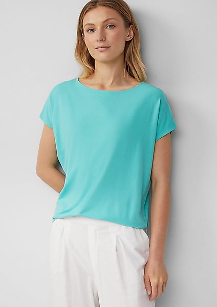 s.Oliver Shirttop Fließendes Jersey-Shirt mit überschnittenen günstig online kaufen