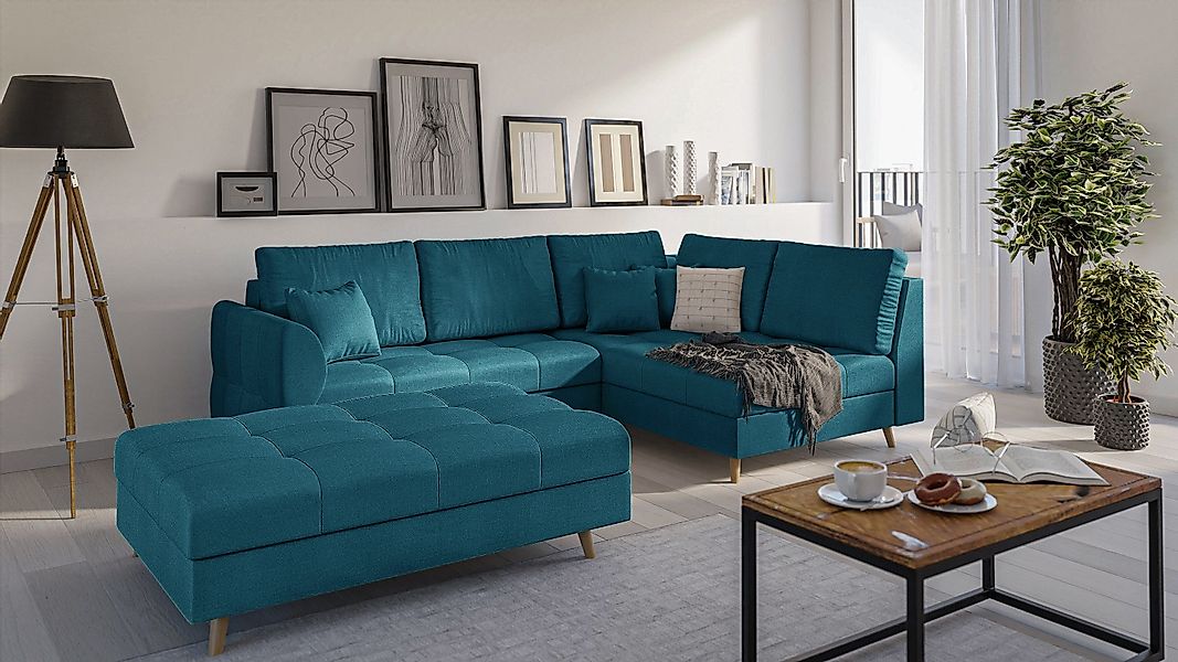 S-Style Möbel Polsterhocker Cuba mit Holzfüßen günstig online kaufen