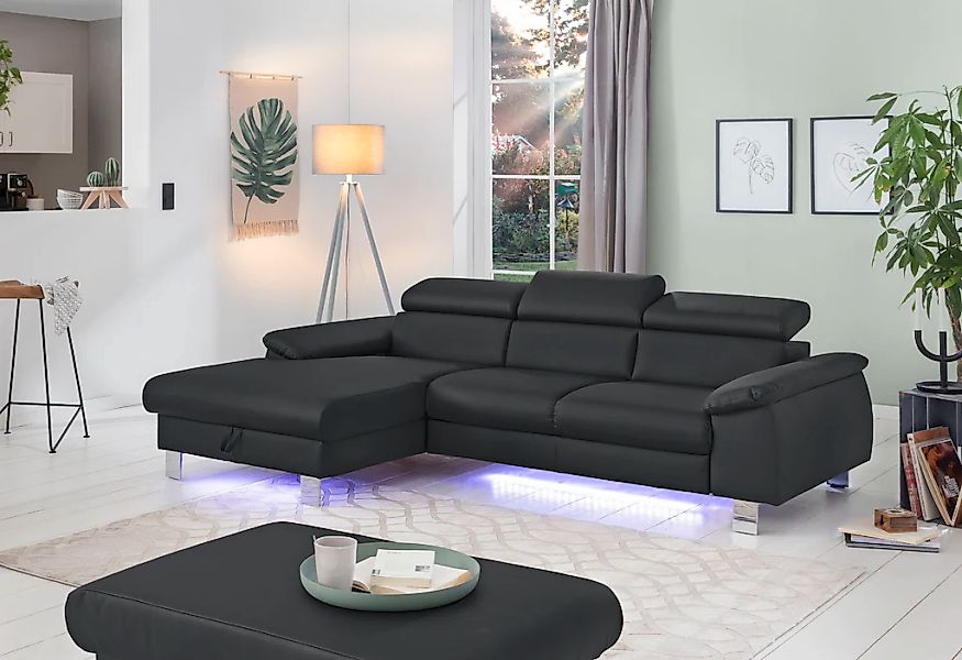 COTTA Ecksofa "Komaris L-Form, B: 244 cm" mit Kopfteilverstellung, optional günstig online kaufen