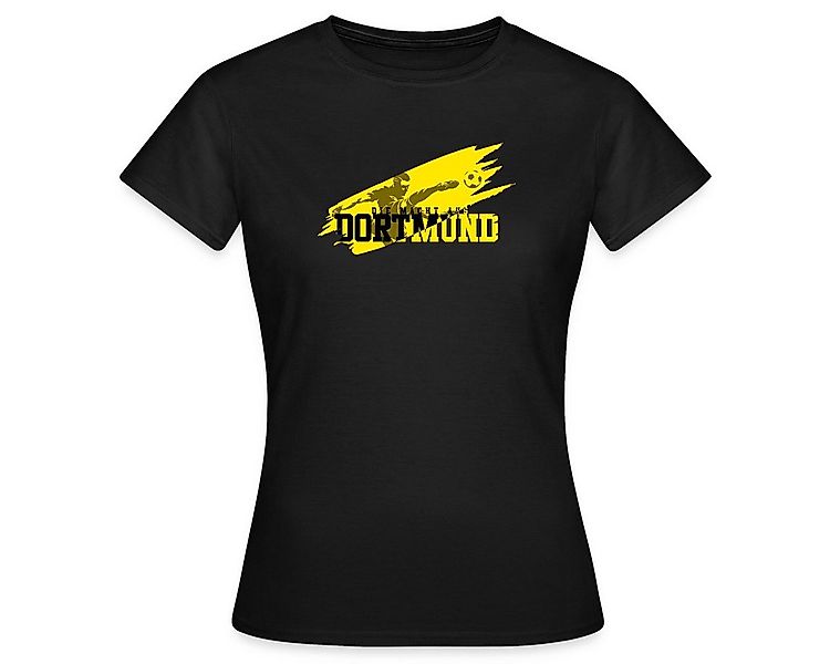 Spreadshirt T-Shirt Die Macht Aus Dortmund Schwarz-Gelb Fußball Fan Frauen günstig online kaufen