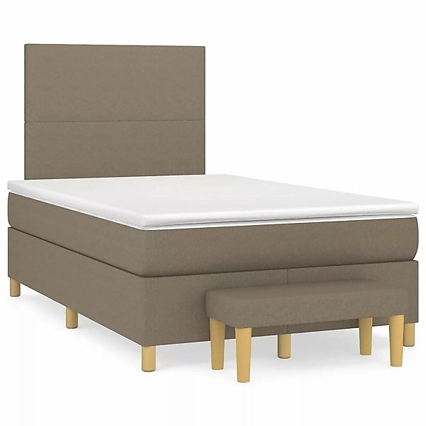 vidaXL Boxspringbett Boxspringbett mit Matratze Taupe 120x200 cm Stoff Bett günstig online kaufen