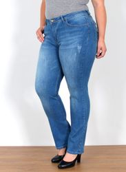 ESRA Straight-Jeans Damen Jeanshose Gerader Schnitt günstig online kaufen