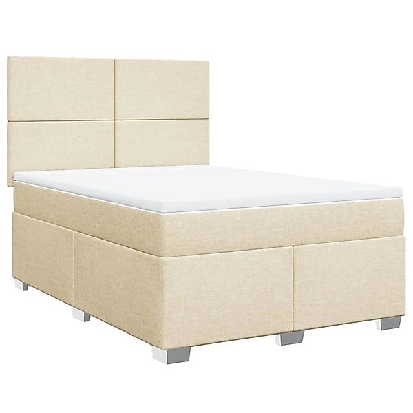 vidaXL Boxspringbett mit Matratze Creme 140x200 cm Stoff 3290509 günstig online kaufen
