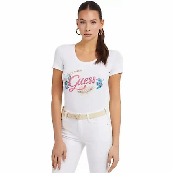 Guess  T-Shirt broderie logo frontale günstig online kaufen