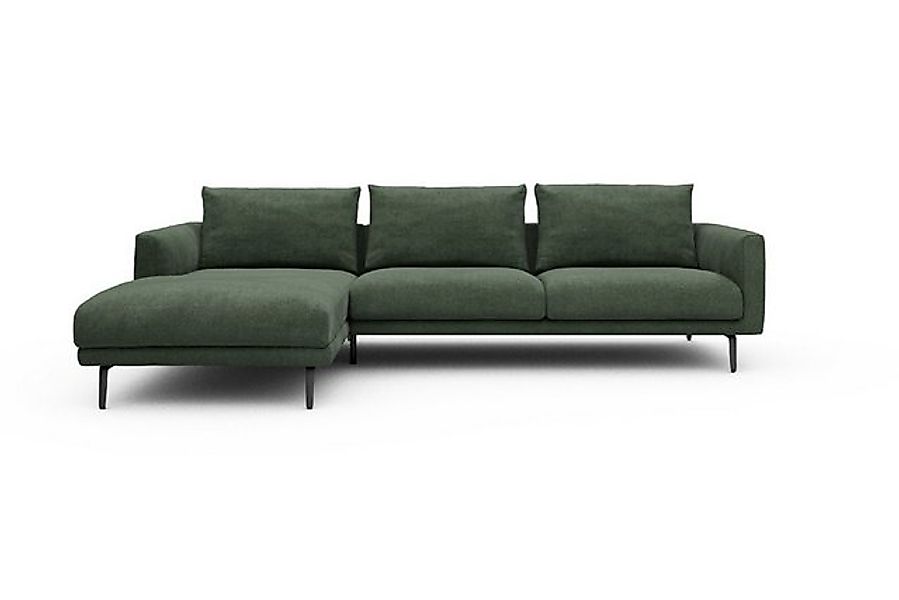moebelfaktor Ecksofa Karl Chaiselongue links mit 2,5-Sitzer, Schlanker Rahm günstig online kaufen