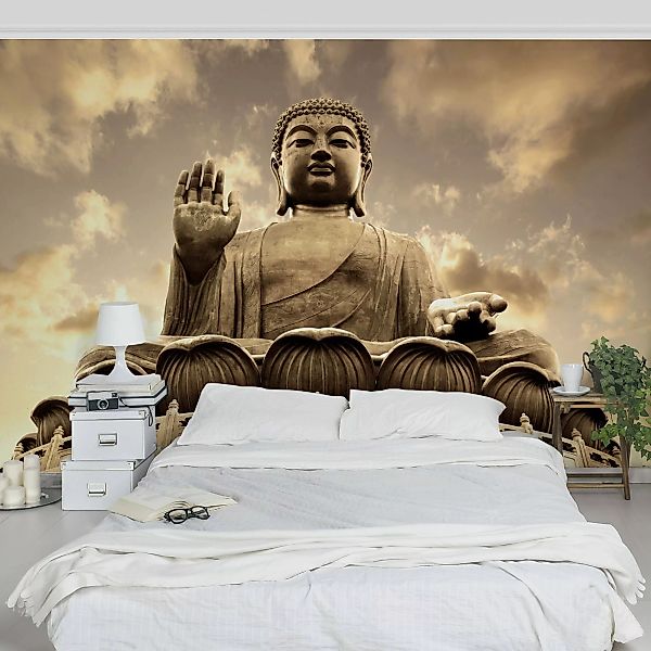 Fototapete Großer Buddha Sepia günstig online kaufen