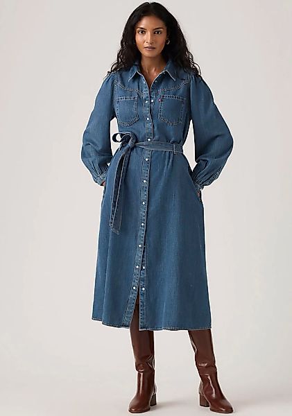 Levis Jeanskleid "JOURNEY LS MAXI DRESS" Eingrifftaschen mit Bindegürtel günstig online kaufen