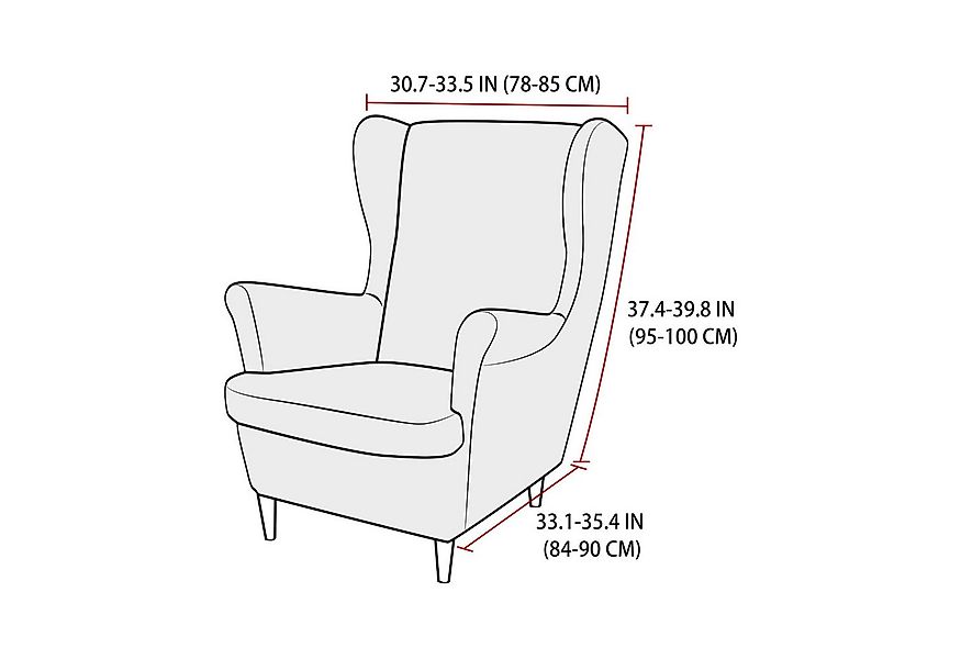 Coonoor Sesselhusse 2-Teilig Ohrensessel Überzug, Sessel-Überwürfe Ohrenses günstig online kaufen