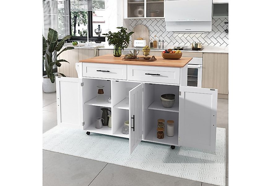 Flieks Küchenwagen mit erweiterbarer Arbeitsplatte (Rollen/Massivholzbeine günstig online kaufen