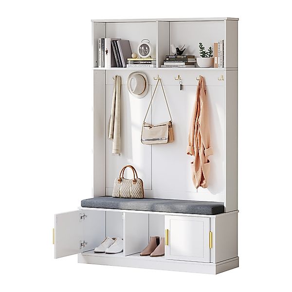 Refined Living Garderoben-Set Garderobenständer mit Schuhbank günstig online kaufen