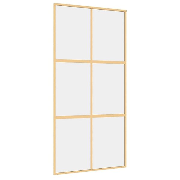 vidaXL Schiebetür Golden 102,5x205 cm ESG-Klarglas und Aluminium 155156 günstig online kaufen