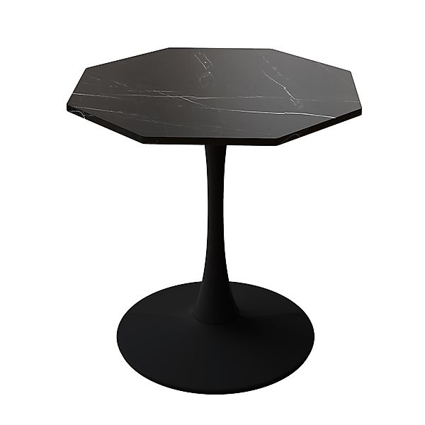 Kaffeetisch, moderner Oktagon MDF Tischplatte mit Metallbasis, abgerundete günstig online kaufen