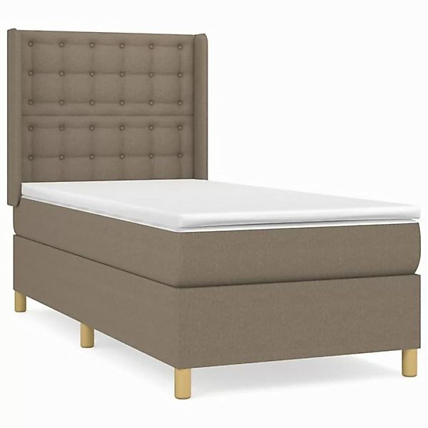 vidaXL Boxspringbett Boxspringbett mit Matratze Taupe 90x200 cm Stoff Bett günstig online kaufen