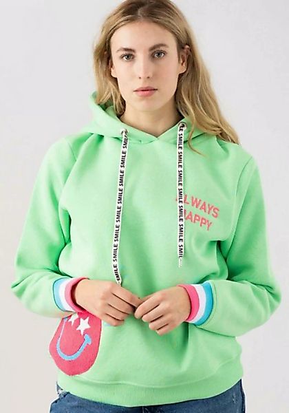 Zwillingsherz Hoodie "Always Happy", mit Smiley Aufdruck aus Frottee und Ne günstig online kaufen