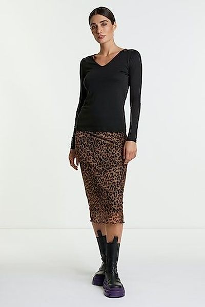 RICHROYAL Langarmshirt mit femininen V-Neck günstig online kaufen