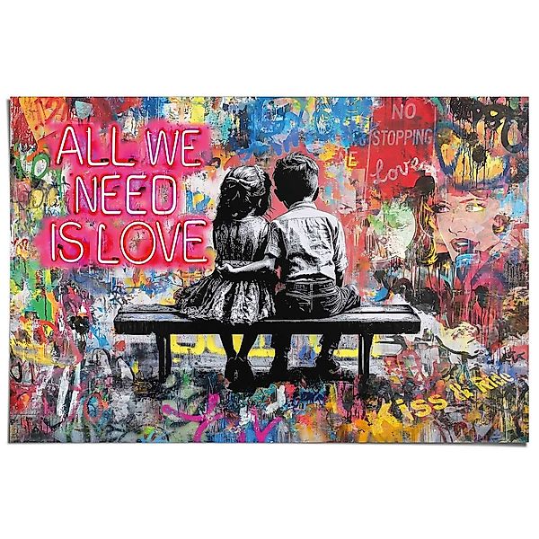 Reinders Poster "Love is All We Need", Wohnzimmer - Mehrfarbig - 150 gr. Pa günstig online kaufen