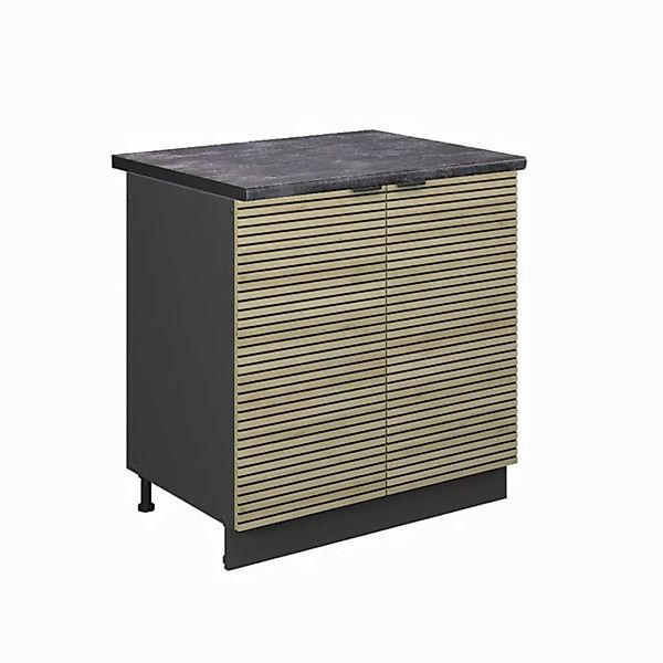 Vicco Spülenunterschrank Fame-Line, Eiche Paneel/Anthrazit, 80 cm, AP Anthr günstig online kaufen