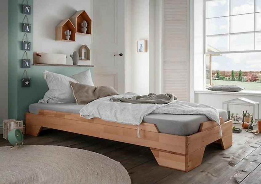 Main Möbel Stapelbett Bett 90x200cm 'Pisa' Buche massiv natur geölt günstig online kaufen