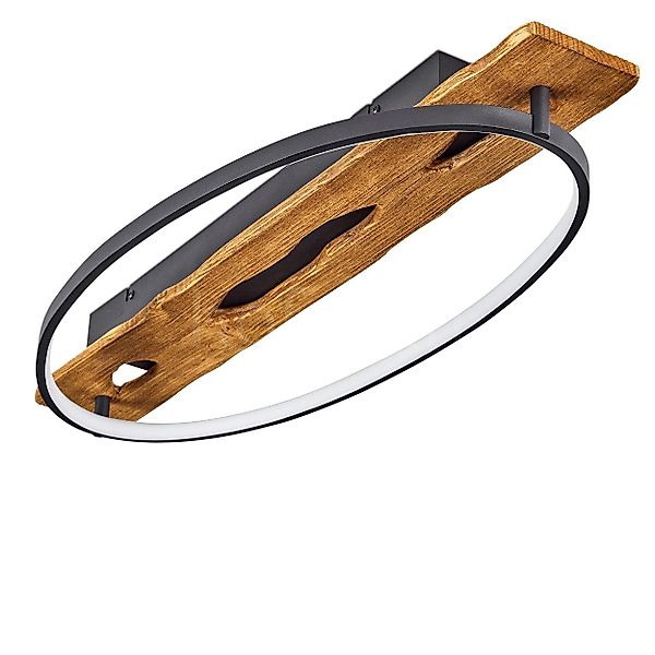 hofstein Deckenleuchte moderne Deckenlampe aus Metall/Holz/Kunststoff, günstig online kaufen