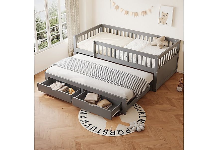 Merax Daybett mit Ausziehbett 90x190cm (Jugendbett Doppelbett Kinderbett So günstig online kaufen