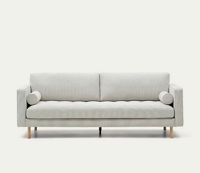 Natur24 Sofa 3-Sitzer-Sofa Denise 222 x 85 x 98 cm perlfarbener Chenile günstig online kaufen