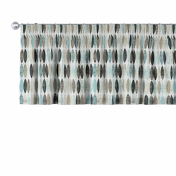 Kurzgardine mit Kräuselband, blau-beige, 130 x 40 cm, Modern (141-91) günstig online kaufen