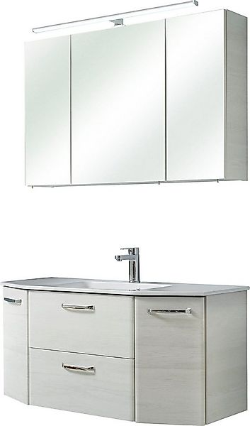 Saphir Badmöbel-Set Quickset 2-teilig, Keramik-Waschtisch mit LED-Spiegelsc günstig online kaufen