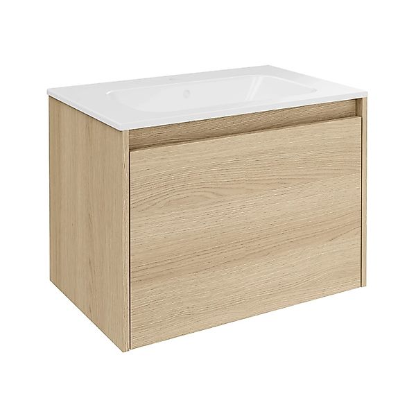 Fackelmann Waschtisch-Set Compact Line 1 Schub 71 cm Eiche günstig online kaufen