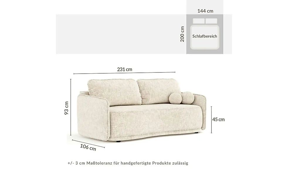 Einzelsofa  Mitsis ¦ beige ¦ Maße (cm): B: 231 H: 93 Polstermöbel > Sofas > günstig online kaufen