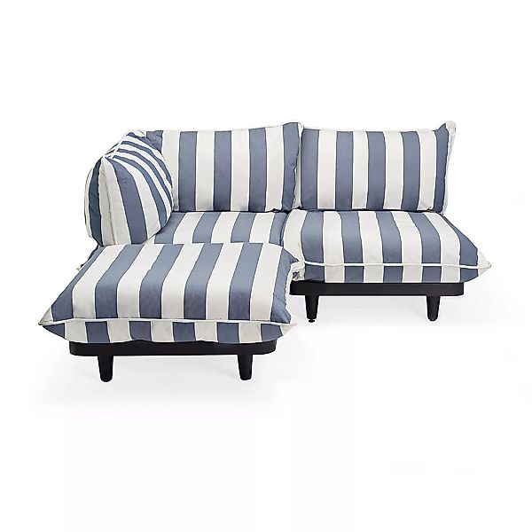 Gartensofa 2-Sitzer Paletti set textil blau / Armlehne links - L 180 cm - F günstig online kaufen