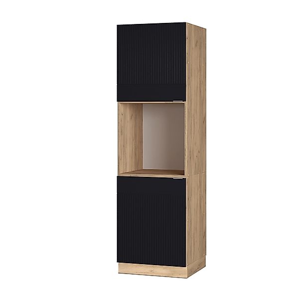 Vicco Herdumbauschrank Fame-Line Schwarz Gestreift 60 cm Offen günstig online kaufen