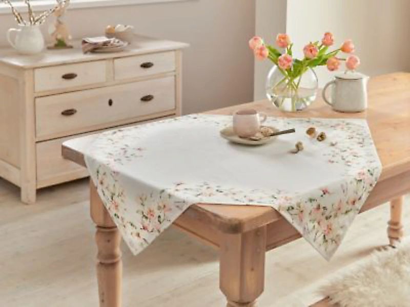 HOME Living Tischdecken SPAR-SET 2x Zarte Magnolie Tischdecken creme günstig online kaufen