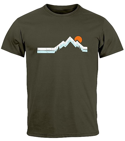 Neverless Print-Shirt Herren T-Shirt Berg Wandern Natur Outdoor Printshirt günstig online kaufen