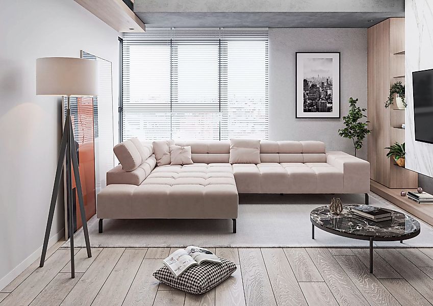 INOSIGN Ecksofa "Ancona New, wahlweise motorische Sitztiefenverstellung, au günstig online kaufen