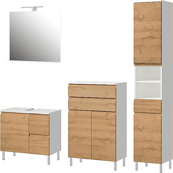 GERMANIA Badmöbel-Set »Torrance«, (4 St.), Unterschrank, Spiegelschrank mit günstig online kaufen