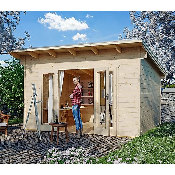 Skan Holz Holz-Gartenhaus Ostende 1 Natur 350 cm x 250 cm günstig online kaufen