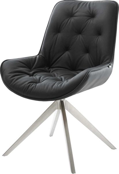 DELIFE Polsterstuhl Taimi-Flex, Kreuzgestell breit Edelstahl günstig online kaufen